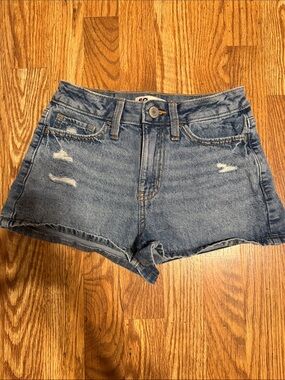 SO Distressed Light Blue Denim Jean Shorts